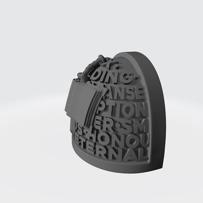 Grey Knights Chapter MK IV Shoulder Pad w Text V.01 for McFarlane Toys Loyalist Marine Action Figures