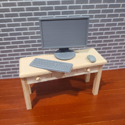 LCD Monitor, Keyboard, and Mouse Miniature Prop 1:12 Scale for Action figures, GI Joe, Marvel Legends, black series, mezco, action force