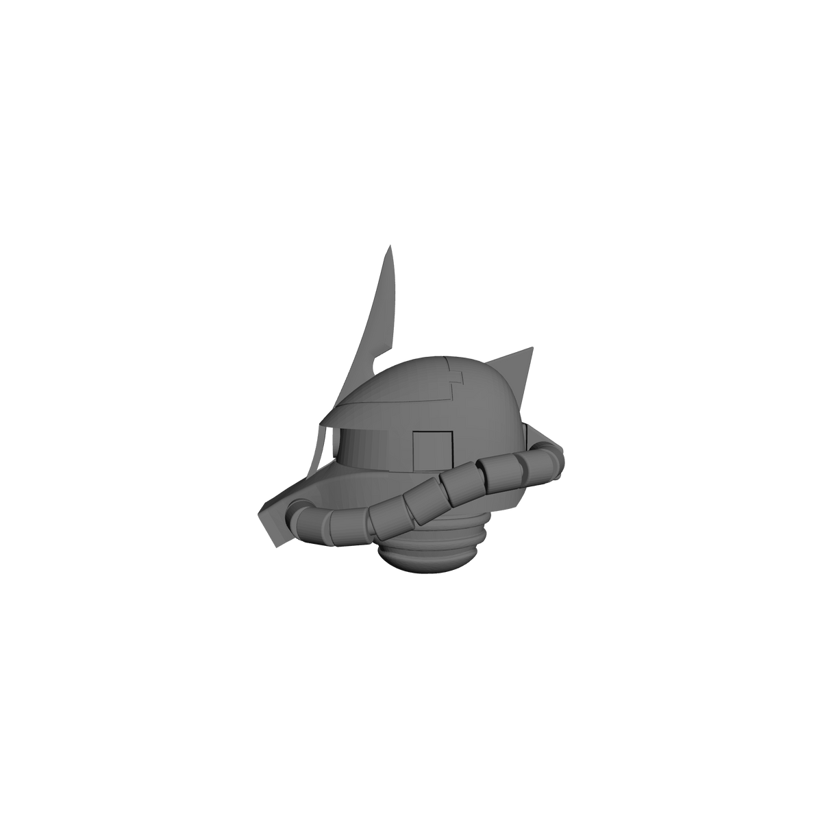 Set of 10 unpainted Zaku I MS-05-inspired resin helmets for 28mm-32mm scale miniature head swaps and conversions