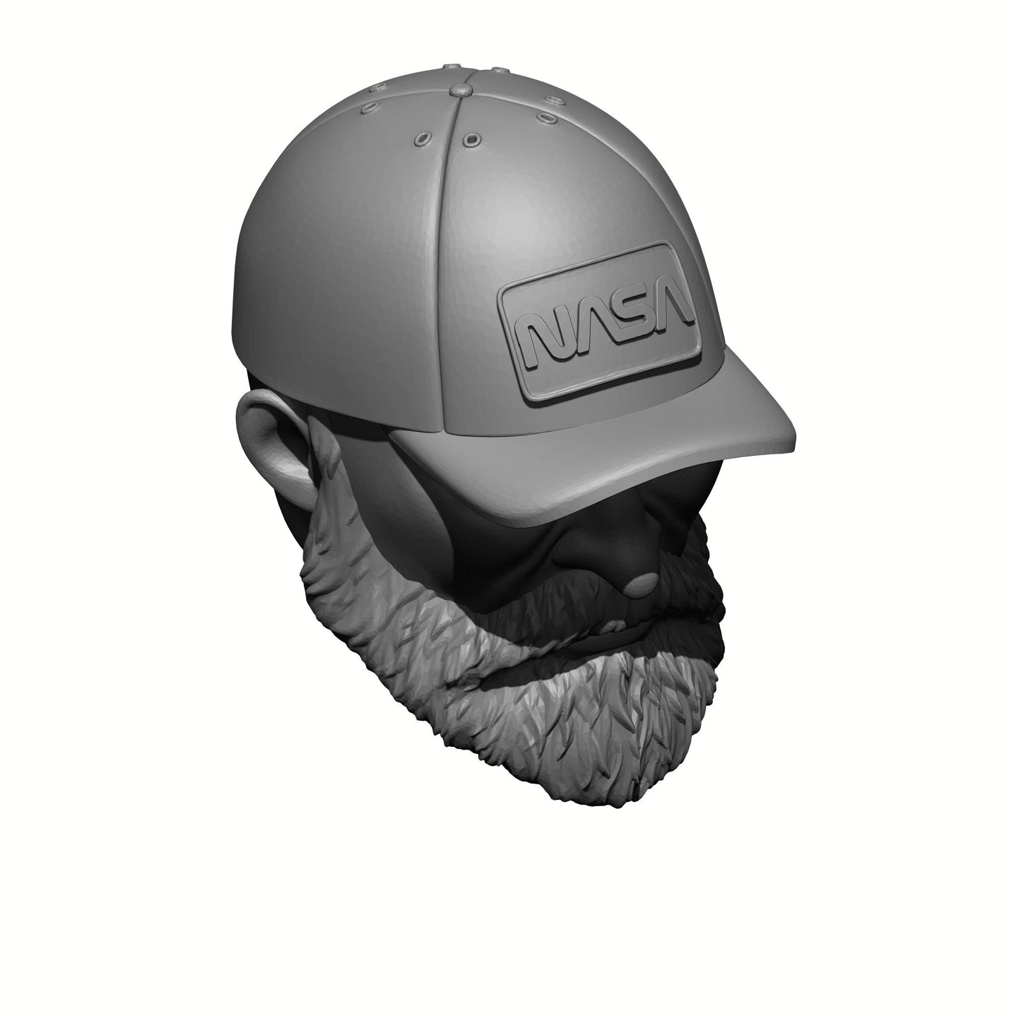 Top of the Custom G.I. Joe Classified 6-inch Scale Veteran with Beard and Hat with NASA Patch Head Swap by Fantasy World Games