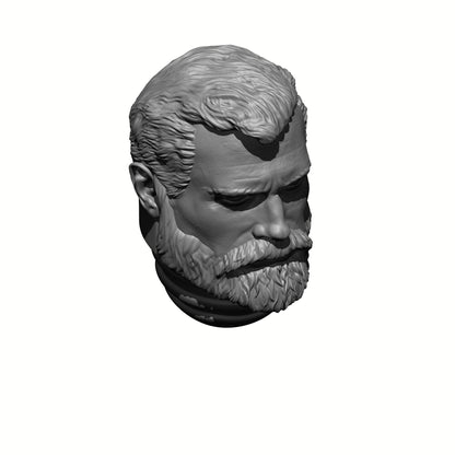 Custom Henry Cavill Space Marine w Beard Battle Brother Head Sculpt for 28mm Scale Loyalist Marine Miniatures Baylan Skoll Proxy