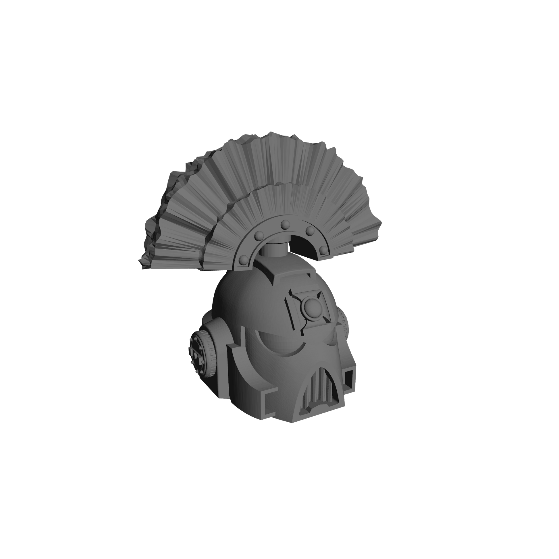 Space Marine S MKVII Helmet with Cross and Plume for 28mm Scale Loyalist Marine Miniatures Proxy