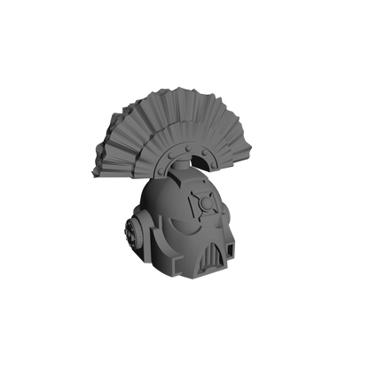 Space Marine S MKVII Helmet with Cross and Plume for 28mm Scale Loyalist Marine Miniatures Proxy