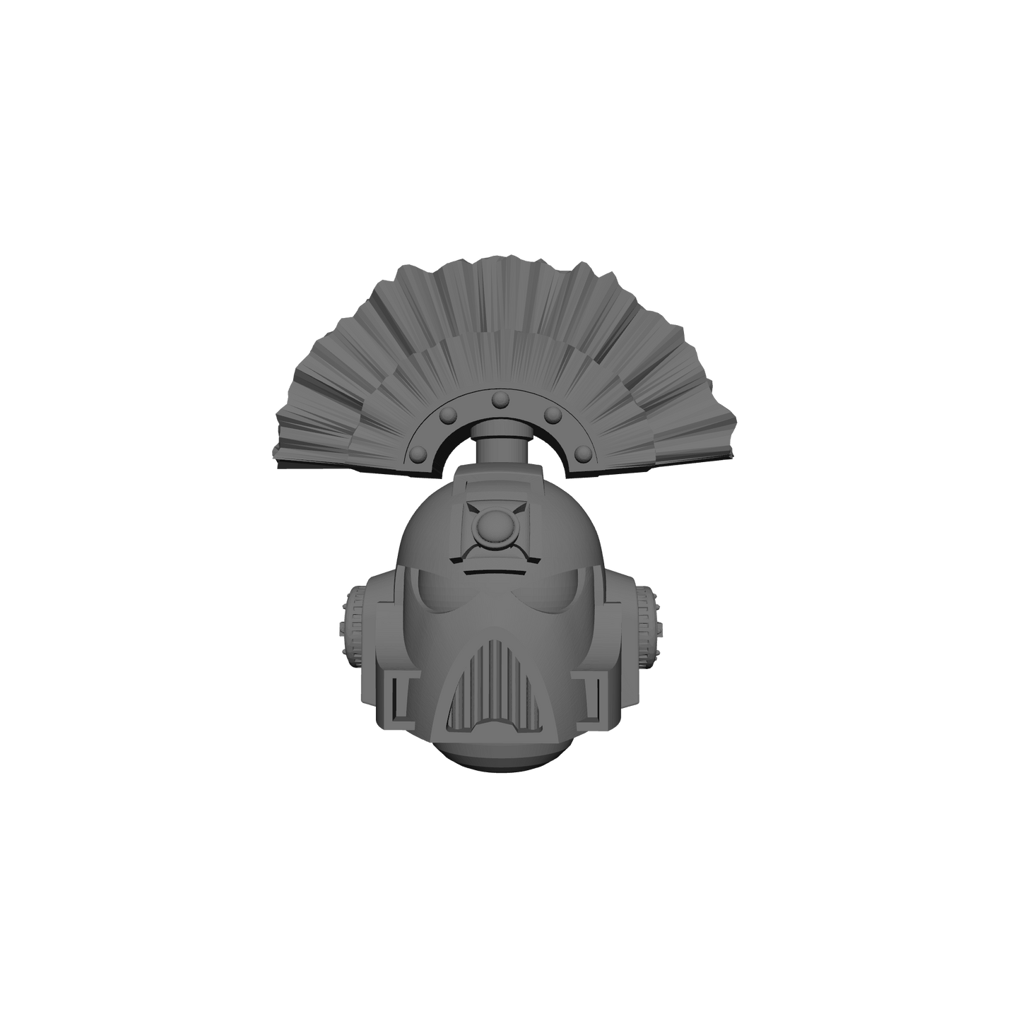 Space Marine S MKVII Helmet with Cross and Plume for 28mm Scale Loyalist Marine Miniatures Proxy