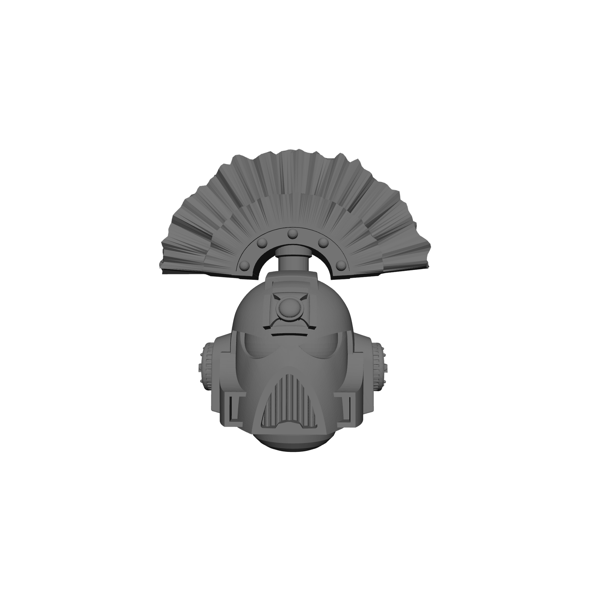 Space Marine S MKVII Helmet with Cross and Plume for 28mm Scale Loyalist Marine Miniatures Proxy