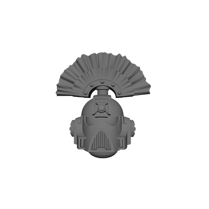 Space Marine S MKVII Helmet with Cross and Plume for 28mm Scale Loyalist Marine Miniatures Proxy