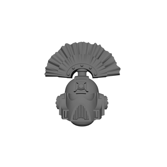 Space Marine S MKVII Helmet with Cross and Plume for 28mm Scale Loyalist Marine Miniatures Proxy