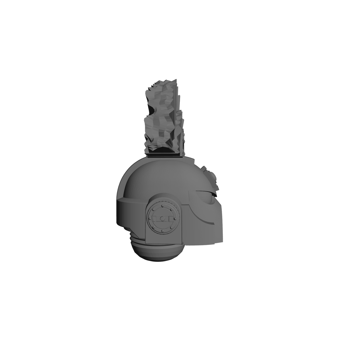 Space Marine S MKVII Helmet with Cross and Plume for 28mm Scale Loyalist Marine Miniatures Proxy