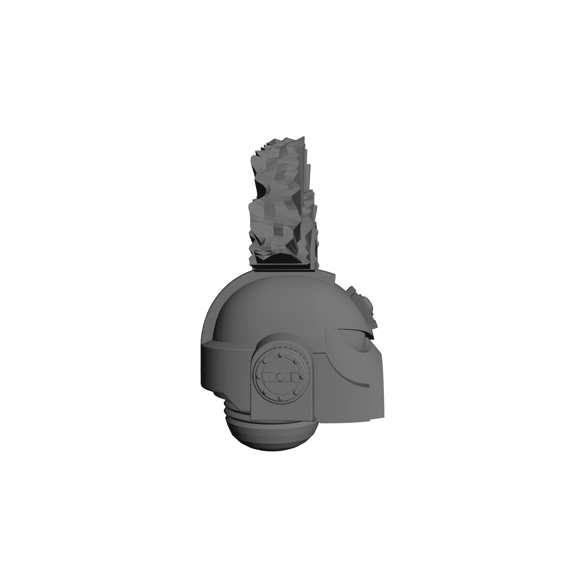 Space Marine S MKVII Helmet with Cross and Plume for 28mm Scale Loyalist Marine Miniatures Proxy