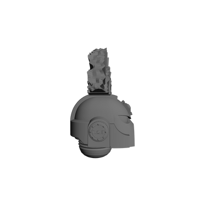 Space Marine S MKVII Helmet with Cross and Plume for 28mm Scale Loyalist Marine Miniatures Proxy