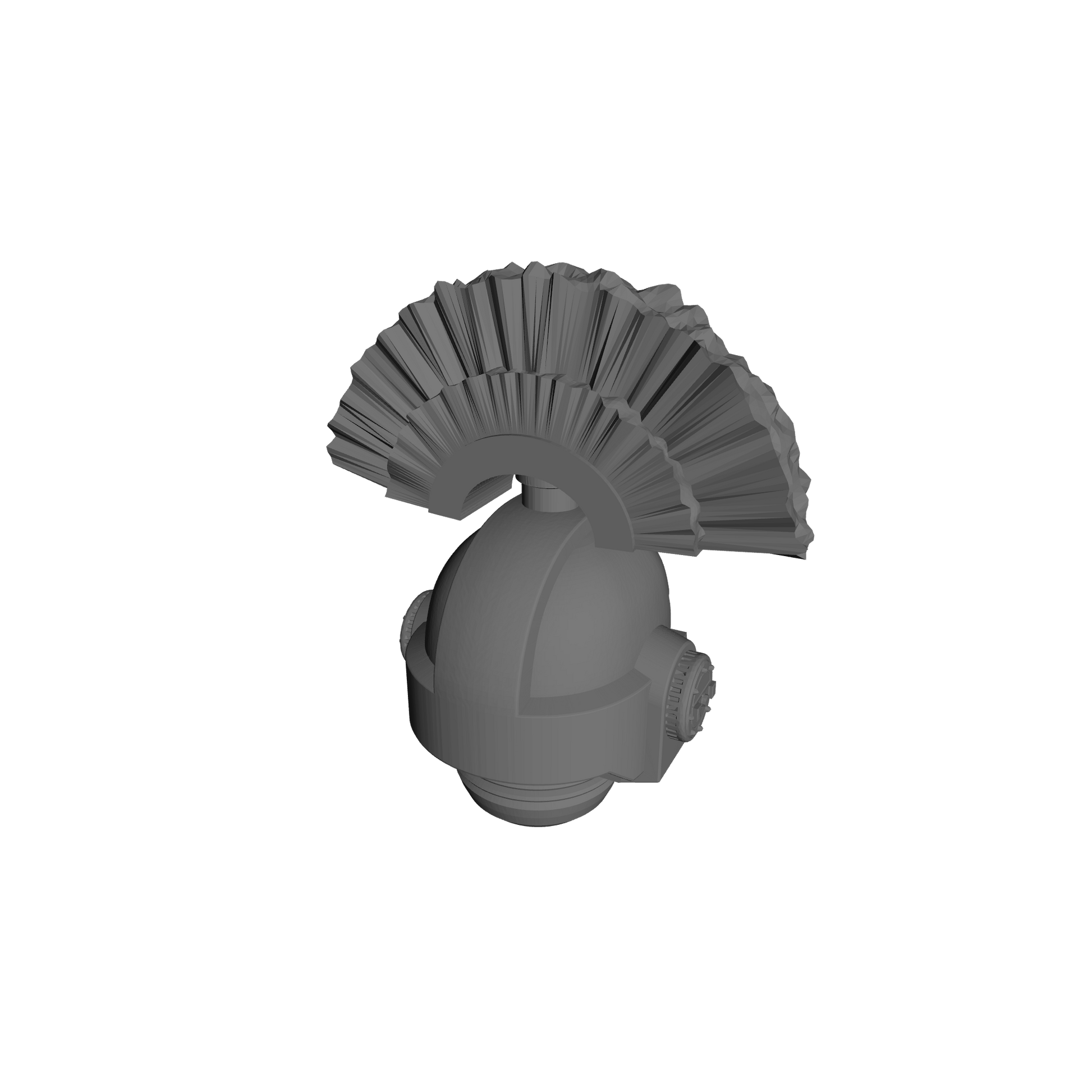 Space Marine S MKVII Helmet with Cross and Plume for 28mm Scale Loyalist Marine Miniatures Proxy