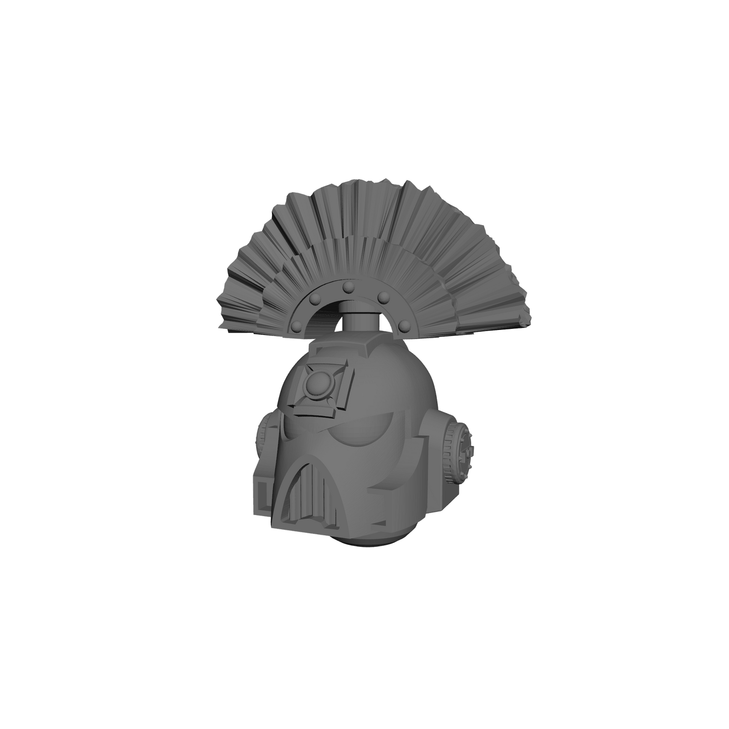 Space Marine S MKVII Helmet with Cross and Plume for 28mm Scale Loyalist Marine Miniatures Proxy