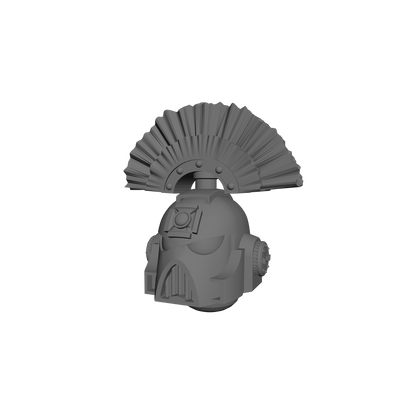 Space Marine S MKVII Helmet with Cross and Plume for 28mm Scale Loyalist Marine Miniatures Proxy