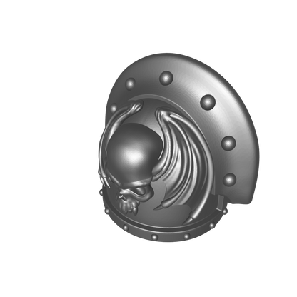 Night Lords Legion MKIII Shoulder Pad Full Sword Breaker Studded Double Rivets for 32mm Traitor Marines