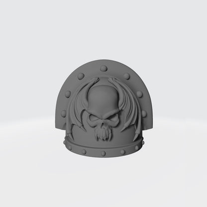 Night Lords Legion MKIII Shoulder Pad Full Sword Breaker Studded Double Rivets for 32mm Traitor Marines