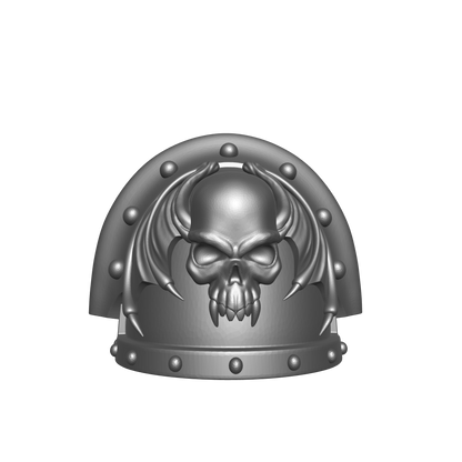 Night Lords Legion MKIII Shoulder Pad Full Sword Breaker Studded Double Rivets for 32mm Traitor Marines
