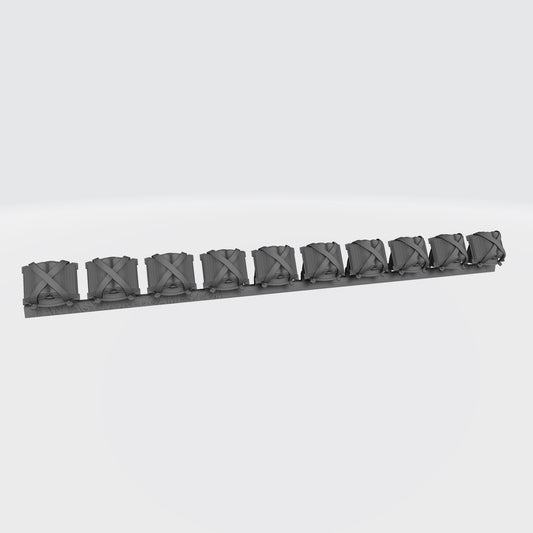 MKIV Shoulder Pad with Large Book Qty: 10 for 28mm Scale Marines Miniatures