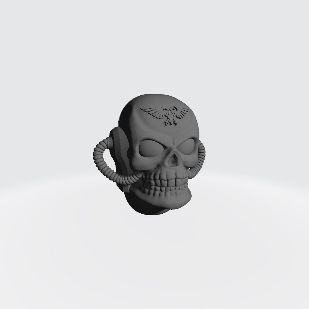 Chaplain Skull Helmet with Hoses and Eagle for McFarlane Toys Grimdark Marine Action Figures