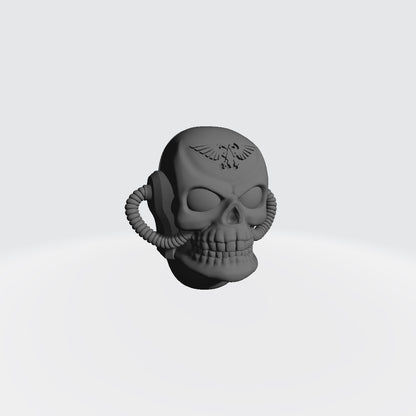 Chaplain Skull Helmet with Hoses and Eagle for McFarlane Toys Grimdark Marine Action Figures