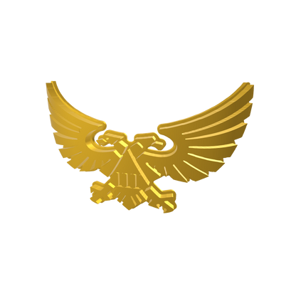 Emperor's Children Legion Winged Aquila with Engraved III Chestplate Decal for McFarlane Toys Space Marine Action Figures Custom 1:10th Scale Part