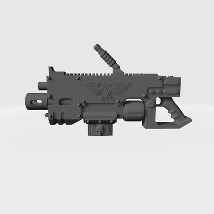 Weapon Heavy Bolter - Executer Cannon with Ammo Belt Connector compatible with McFarlane Toys Space Marines