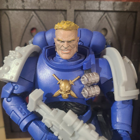 Battle Brother Veteran Custom Head Sculpt for McFarlane Toys Space Marine Action Figures