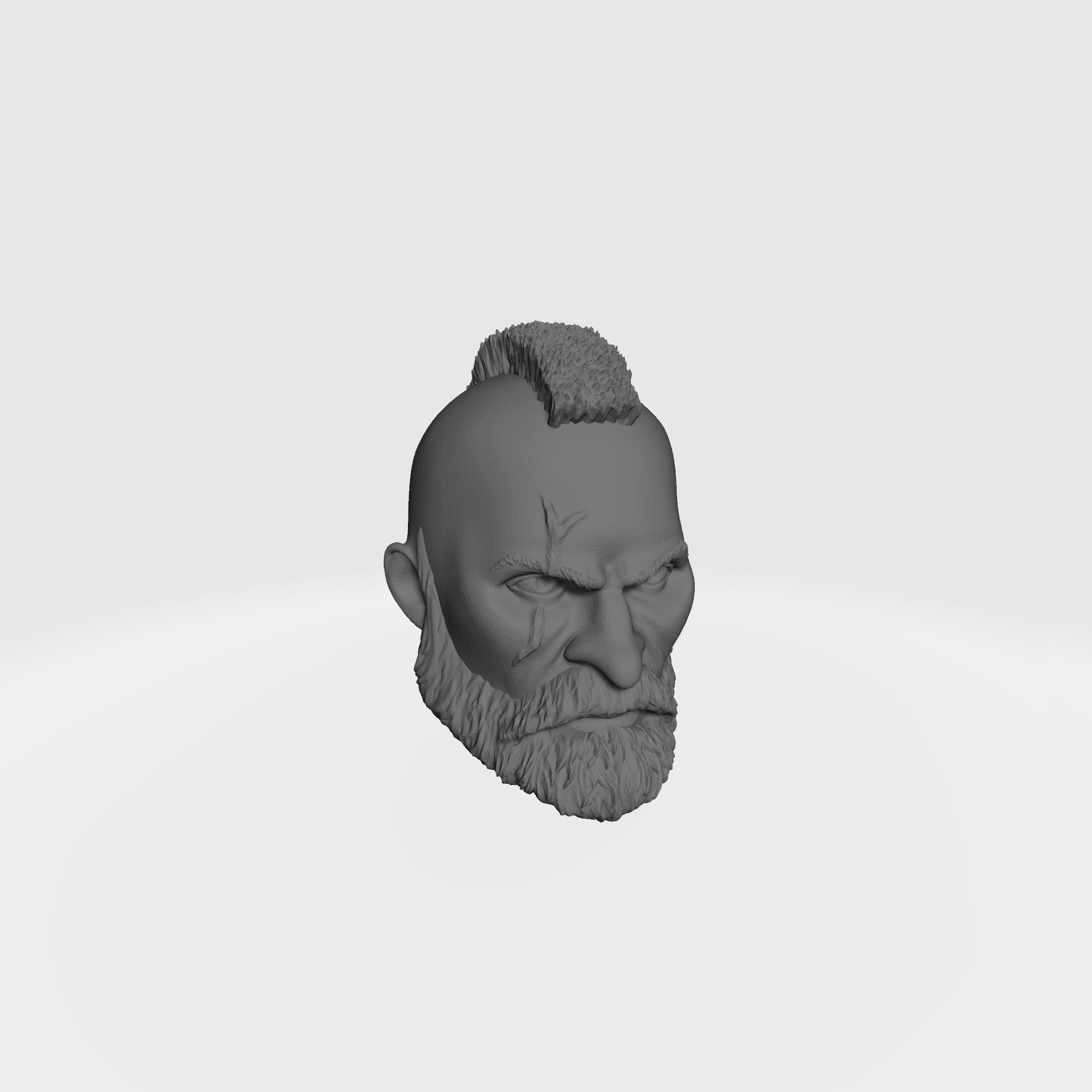 Space Marine Veteran Warrior Space Marine Head with Mohawk, Scarred Right Eye, and Beard for McFarlane Toys Space Marine Action Figures