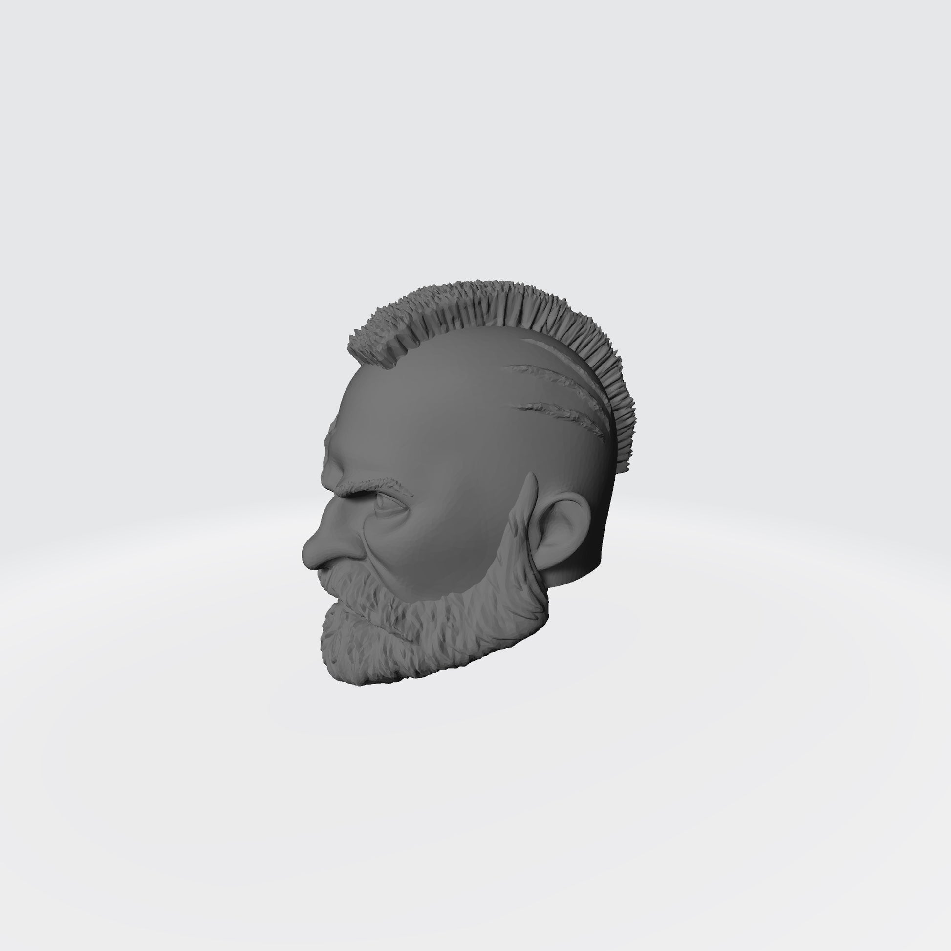 Space Marine Veteran Warrior Space Marine Head with Mohawk, Scarred Right Eye, and Beard for McFarlane Toys Space Marine Action Figures