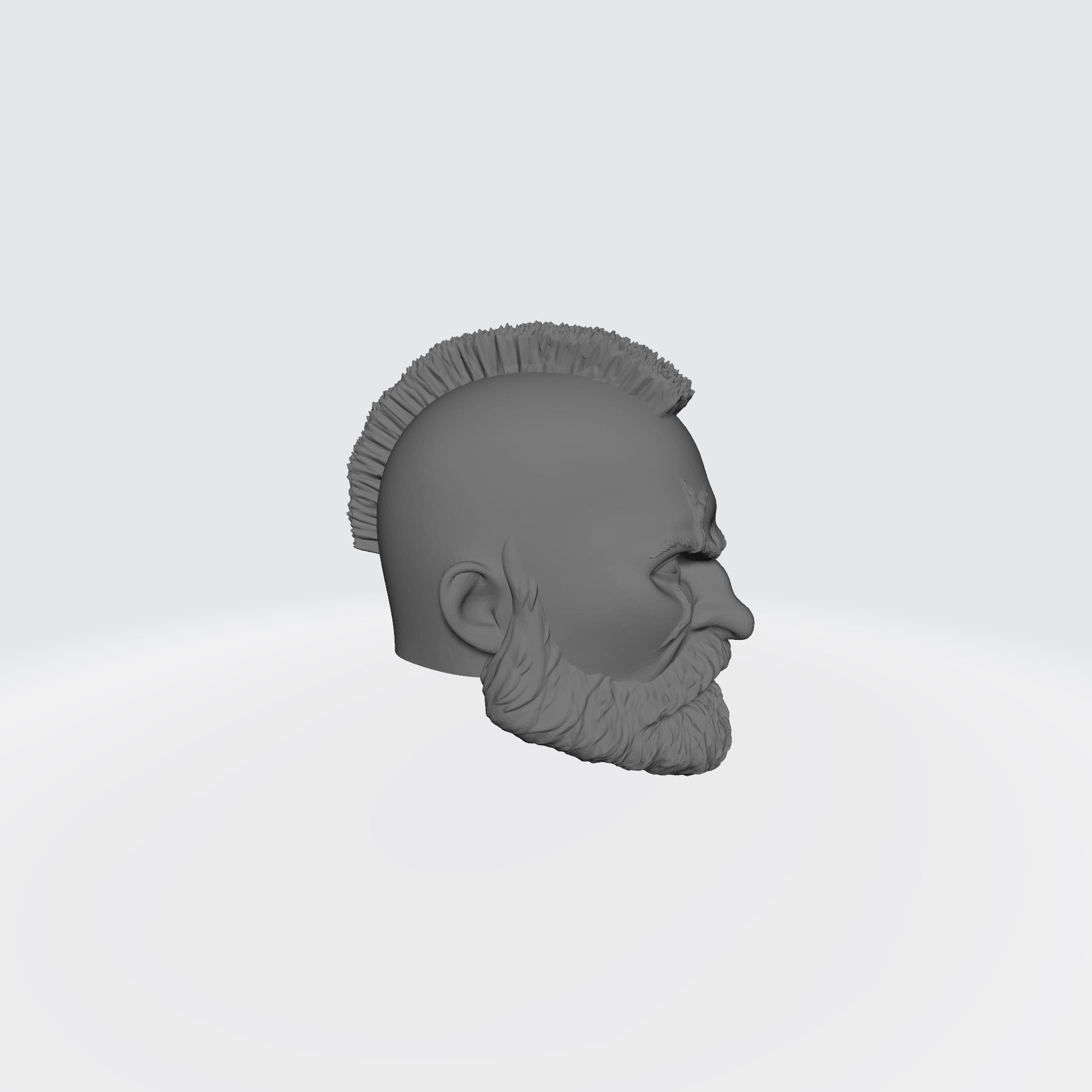 Space Marine Veteran Warrior Space Marine Head with Mohawk, Scarred Right Eye, and Beard for McFarlane Toys Space Marine Action Figures