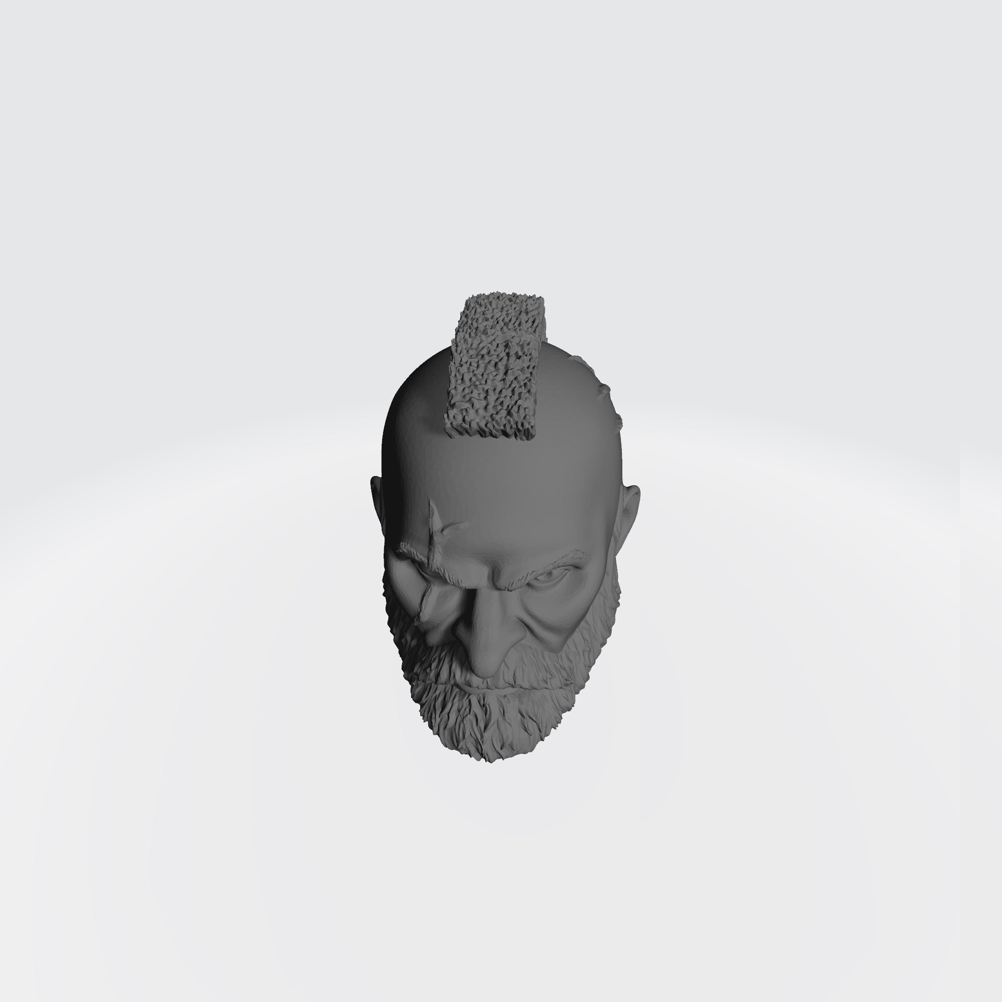 Space Marine Veteran Warrior Space Marine Head with Mohawk, Scarred Right Eye, and Beard for McFarlane Toys Space Marine Action Figures