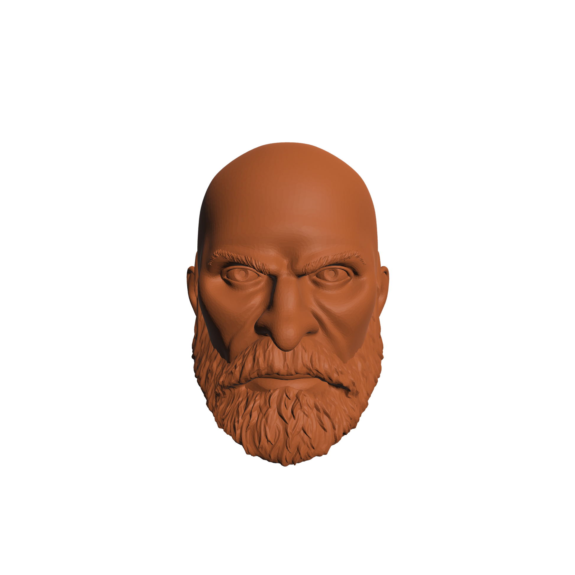 Grizzled Veteran Warrior Marine Bald Head Sculpt with Beard Compatible with McFarlane Loyalist Marine Action Figures