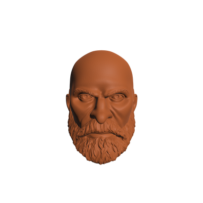 Grizzled Veteran Warrior Marine Bald Head Sculpt with Beard Compatible with McFarlane Loyalist Marine Action Figures