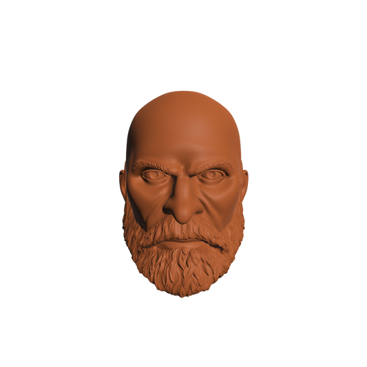 Grizzled Veteran Warrior Marine Bald Head Sculpt with Beard Compatible with McFarlane Loyalist Marine Action Figures