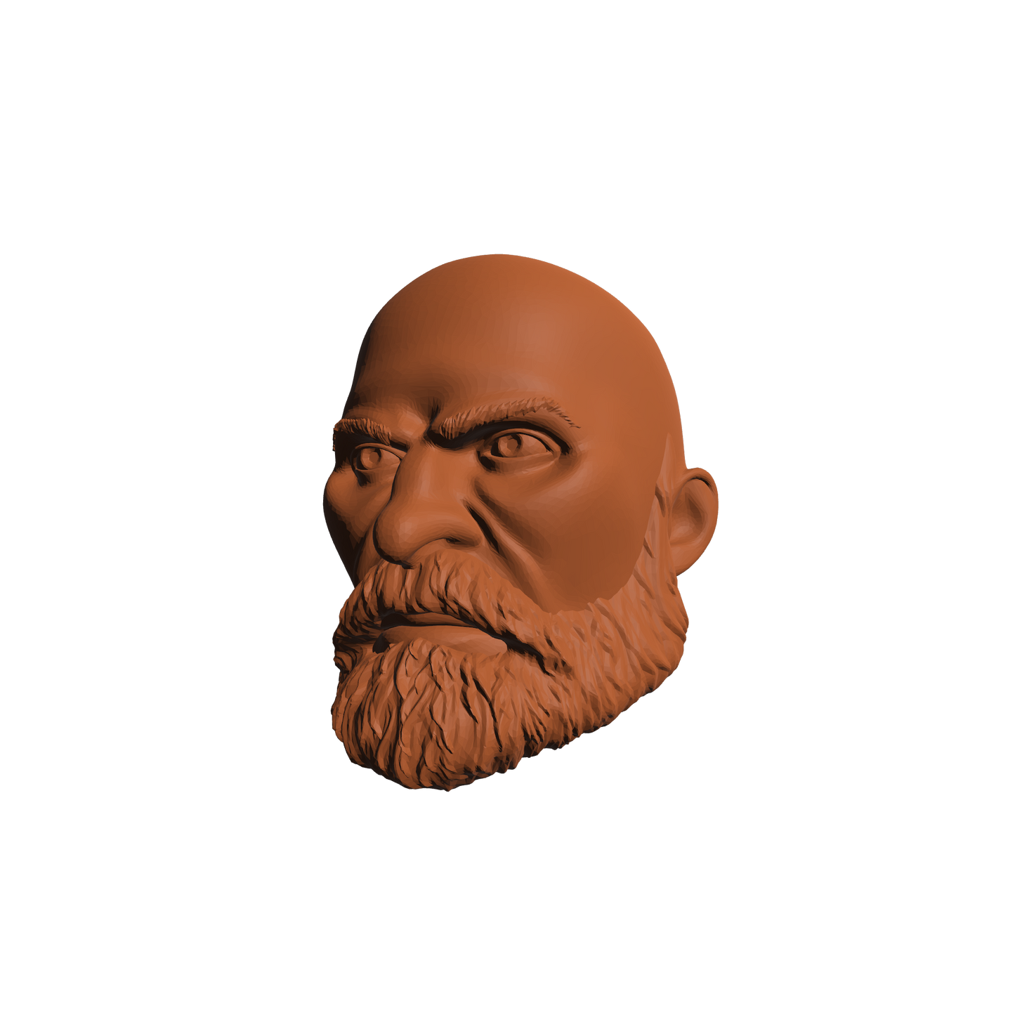 Grizzled Veteran Warrior Marine Bald Head Sculpt with Beard Compatible with McFarlane Loyalist Marine Action Figures