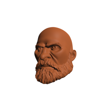 Grizzled Veteran Warrior Marine Bald Head Sculpt with Beard Compatible with McFarlane Loyalist Marine Action Figures