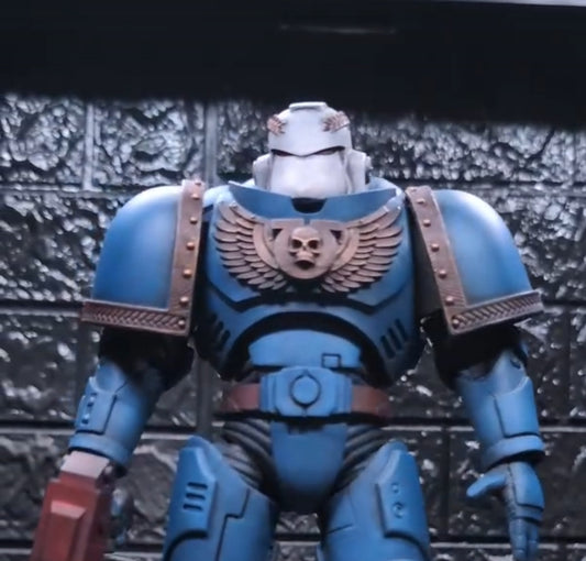 Retributors Chapter MKVI Helmet with Imperial Laurel Compatible with McFarlane Toys Space Marine Action Figures by Fantasy World Games