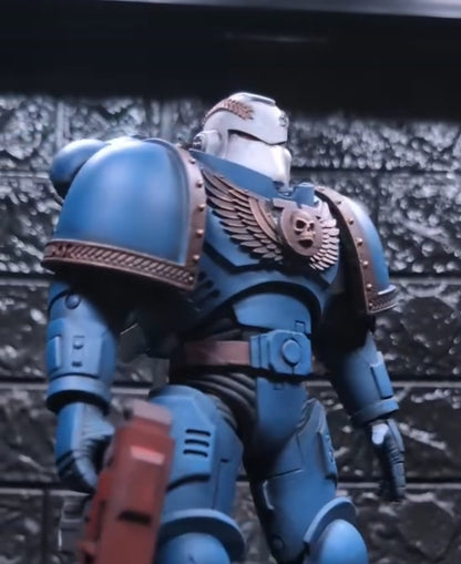 Retributors Chapter MKVI Helmet with Imperial Laurel Compatible with McFarlane Toys Space Marine Action Figures by Fantasy World Games