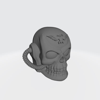 Space Marine Chaplain Skull Helmet with Hoses and Aquila for McFarlane Toys Grimdark Marine Action Figures