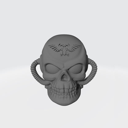 Space Marine Chaplain Skull Helmet with Hoses and Aquila for McFarlane Toys Grimdark Marine Action Figures