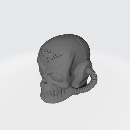 Space Marine Chaplain Skull Helmet with Hoses and Aquila for McFarlane Toys Grimdark Marine Action Figures