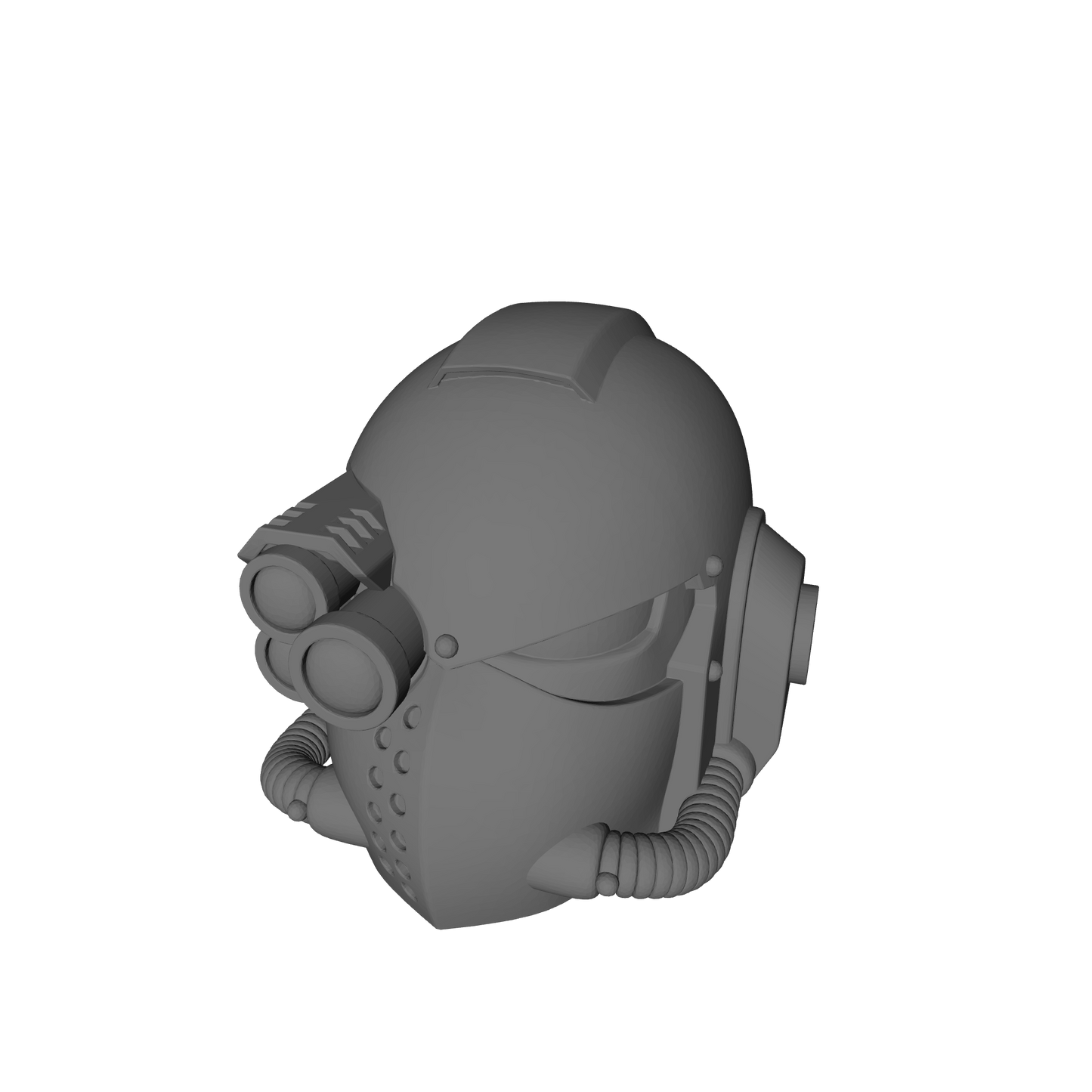 Celestial Knight Helmet with One Tube and Optics V1-R resin upgrade for 1:12 scale armored action figures by Fantasy World Games.