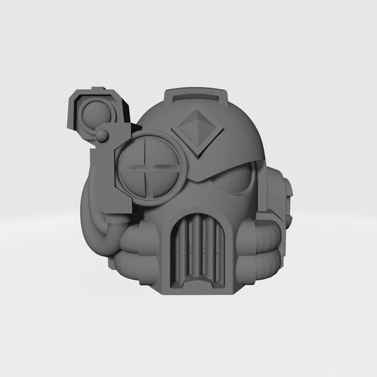 Custom Space Wolves  MK VIII Helmet with Optics and Diamond on the Right for McFarlane Toys Space Marine Action Figures