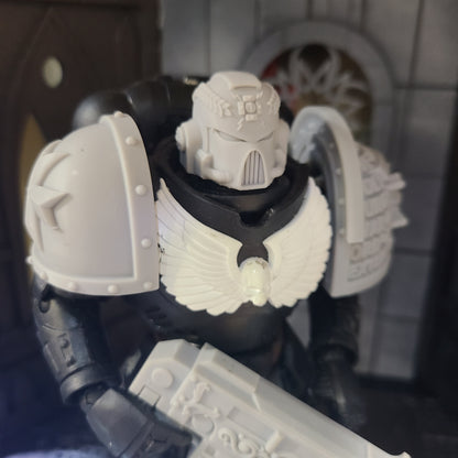 Veteran Space Marine Mark VII Helmet for McFarlane Toys Loyalist Marine Action Figures Custom 1/12th Scale Heads