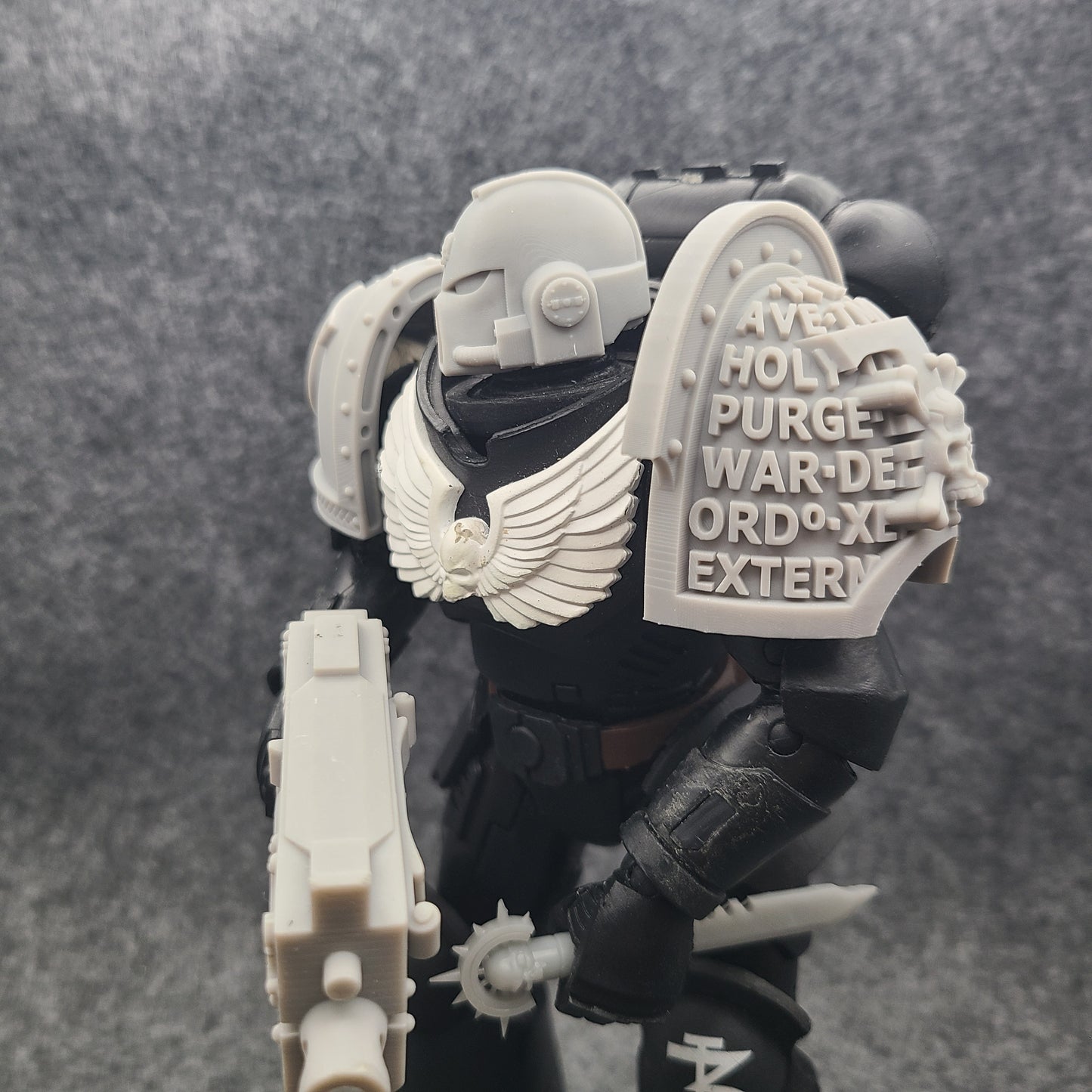 Deathwatch Mark VII Helmet with Skull for McFarlane Toys Loyalist Marine Action Figures Custom 1/12th Scale Heads