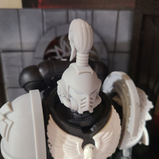 White Scars MK IV Helmet with Plume for McFarlane Toys Space Marine Action Figures
