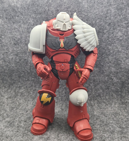 Blood Angels Legion Mark VII Helmet with Blood Drop for McFarlane Toys Action Figures Custom 1:12th Scale Head Swap