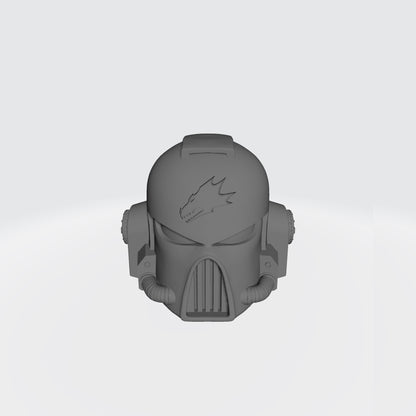 Salamanders Legion MKVII Helmet with Engraved Insignia Compatible with McFarlane Space Marine Action Figures