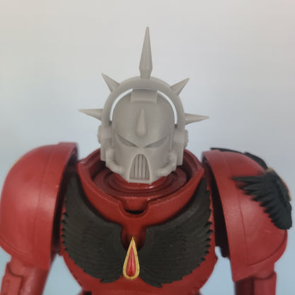 Blood Angels Legion Mark VII Helmet with Blood Drop and Iron Spiked Halo for McFarlane Toys Action Figures