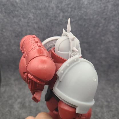 Blood Angels Legion Mark VII Helmet with Blood Drop and Iron Spiked Halo for McFarlane Toys Action Figures