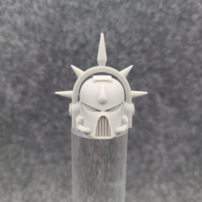 Blood Angels Legion Mark VII Helmet with Blood Drop and Iron Spiked Halo for McFarlane Toys Action Figures